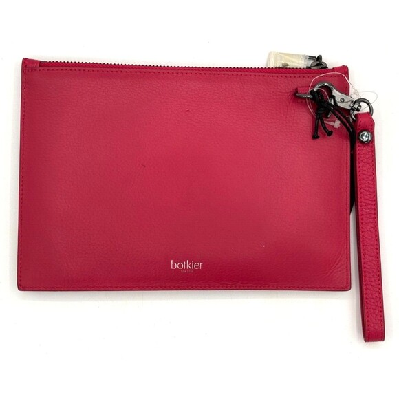 Botkier NY Valentina Wristlet Party Pink Leather Turn Lock Front Zipper Top NWT - Picture 5 of 16